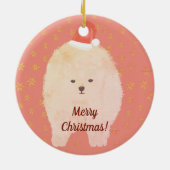 Cute Pomeranian Dog Ceramic Ornament (Achterkant)