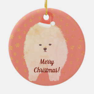 Cute Pomeranian Dog Ceramic Ornament