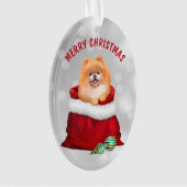 Cute Pomeranian Dog Gift Surprise Ornament (voorkant)