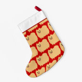 Cute Pomeranian Dog Pattern PMammie Holiday Xmas Kleine Kerstsok (Achterkant (Hangend))