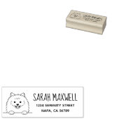 Cute Pomeranian Dog Return Address Rubberstempel (Gestempeld)