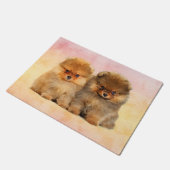 Cute Pomeranian German Spitz Puppies Deurmat (Schuin)