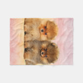 Cute Pomeranian German Spitz Puppies Fleece Deken (Voorkant (Horizontaal))