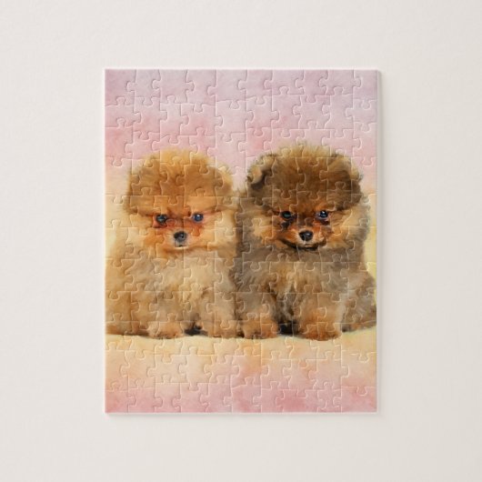Cute Pomeranian German Spitz Puppies Legpuzzel (Verticaal)