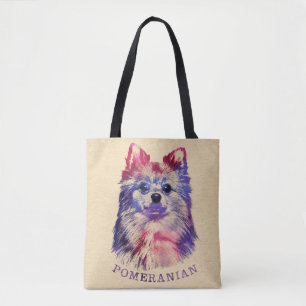 Cute Pomeranian German Spitz Sketch Tote Bag