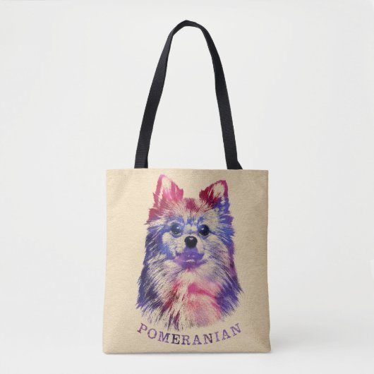 Cute Pomeranian German Spitz Sketch Tote Bag (Voorkant)