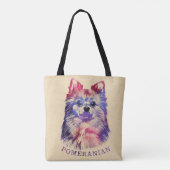 Cute Pomeranian German Spitz Sketch Tote Bag (Achterkant)