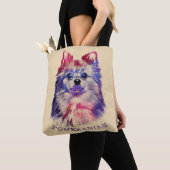 Cute Pomeranian German Spitz Sketch Tote Bag (Dichtbij)