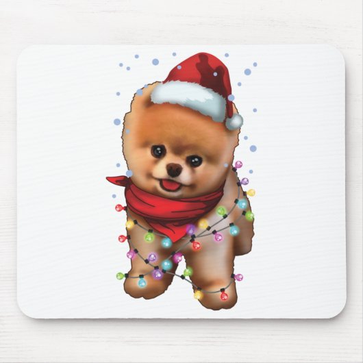 Cute Pomeranian Hondenliefhebber Funny Xmas Holida Muismat (Voorkant)