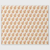 Cute Pomeranian met een kerstfeest in Santa Hat Cadeaupapier (Vlak)