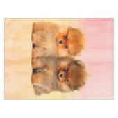 Cute Pomeranian Puppies Art Print Tafelkleed (Voorkant (Horizontaal))