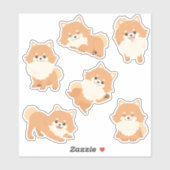 Cute Pomeranian Puppies Sticker (Vel)