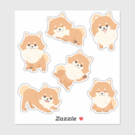 Cute Pomeranian Puppies Sticker