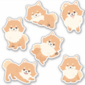 Cute Pomeranian Puppies Sticker (Voorkant)