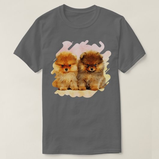 Cute Pomeranian Puppies T-shirt (Design voorkant)