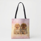 Cute Pomeranian Puppies Tote Bag (Voorkant)