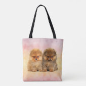 Cute Pomeranian Puppies Tote Bag (Achterkant)