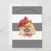 Cute Pomeranian Puppy Theme Baby shower Invitation Kaart (Achterkant)