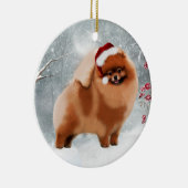 Cute Pomeranian Santa Winter Ornament (Rechts)