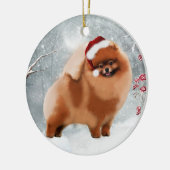 Cute Pomeranian Santa Winter Ornament (Links)