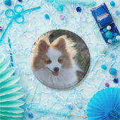 Cute Pomeranian Spitz Dog Portrait Photogram Papieren Bordje (Feest)