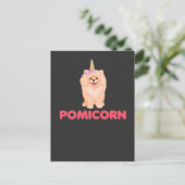 Cute Pomeranian Unicorn Dog met Flowers Briefkaart (Staand voorkant)