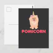 Cute Pomeranian Unicorn Dog met Flowers Briefkaart (Voorkant / Achterkant)