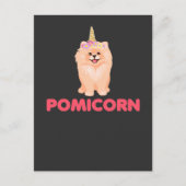 Cute Pomeranian Unicorn Dog met Flowers Briefkaart (Voorkant)