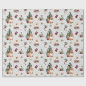 Cute Pommeranian kerstwrapping Paper Cadeaupapier (Vlak)