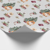 Cute Pommeranian kerstwrapping Paper Cadeaupapier (Hoek)