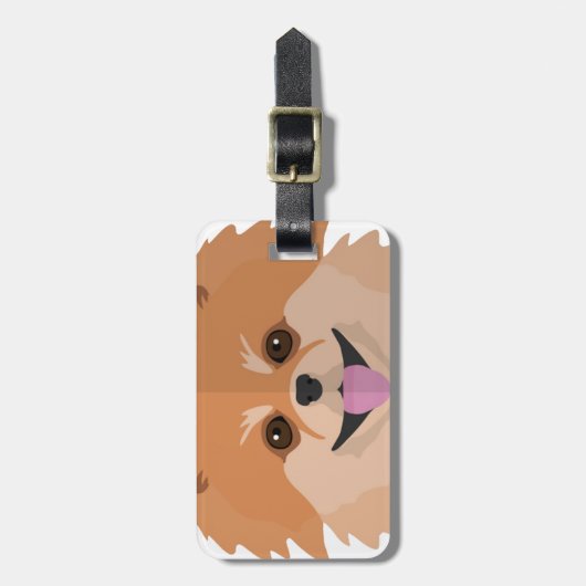 Cute Pommeren Cartoon! Bagagelabel (Voorkant verticaal)