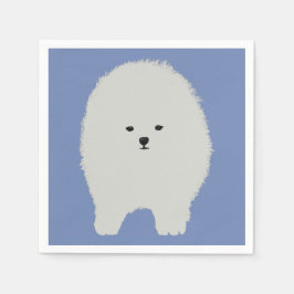 Cute Pommeren Dog, Fluffy Dog Art Paper Napkin Servet