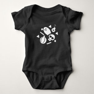Cute Pompoen Confetti Halloween Schedel Feestje Romper