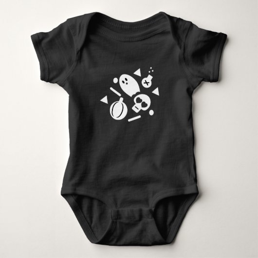 Cute Pompoen Confetti Halloween Schedel Feestje Romper (Voorkant)