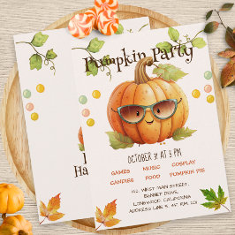 Cute Pompoen Herfst Verjaardag Halloween Feest Kaart