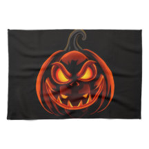 Cute Pompoen Monster Halloween Keukenhanddoek