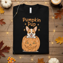 Cute Pompoen Pup Halloween Corgi T-Shirt