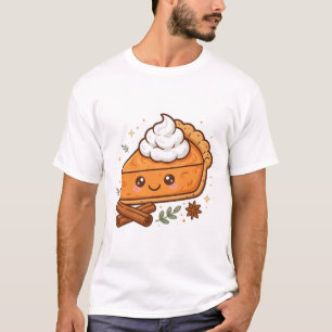 Cute Pompoentaart Kawaii Herfst Dessert Kunst T-shirt