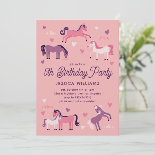 Cute Ponies Kaart (Staand voorkant)