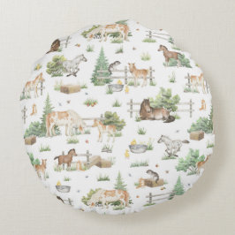 Cute Ponies Rond Kussen