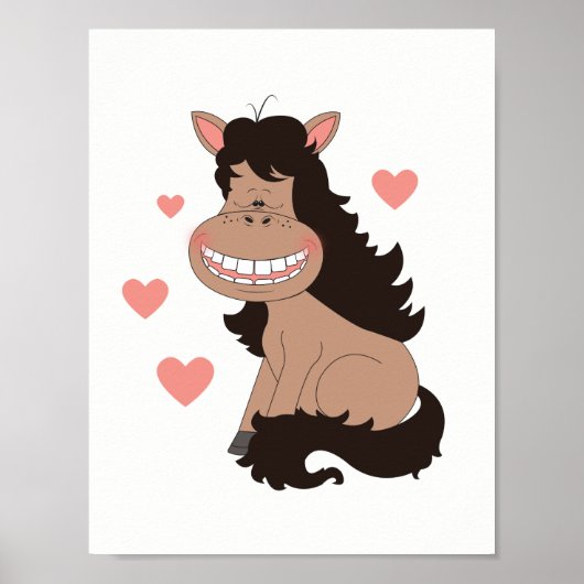 Cute Pony Cartoon Poster (Voorkant)