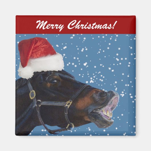 Cute Pony Kerstmis Magneet (Voorkant)