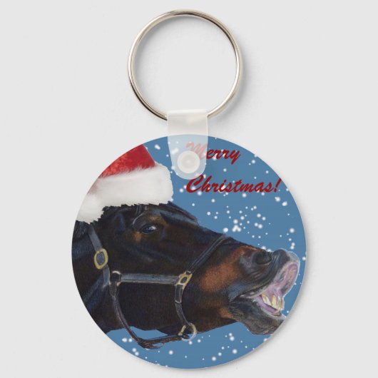 Cute Pony Kerstmis Sleutelhanger (Voorkant)