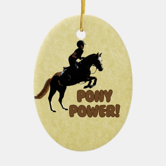 Cute Pony Power Equestrian Keramisch Ornament (Voorkant)