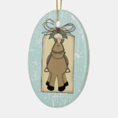 Cute Pony Winter Snow Keepomwille Gift Label Keramisch Ornament (Links)