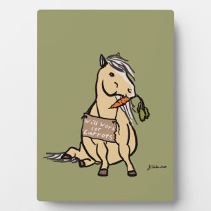 Cute Pony zal werken voor wortelen Fotoplaat