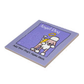Cute Poodle Angel Dog Memorial Tegeltje (Zijkant)
