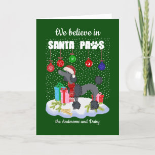 Cute Poodle Believe in Kerstmis in Santa Paws     Feestdagen Kaart