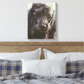 Cute Poodle Dog Face Eyes Canvas Afdruk (Insitu (Slaapkamer))