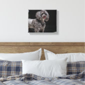 Cute Poodle Dog Face Eyes Tongue Canvas Afdruk (Insitu (Slaapkamer))